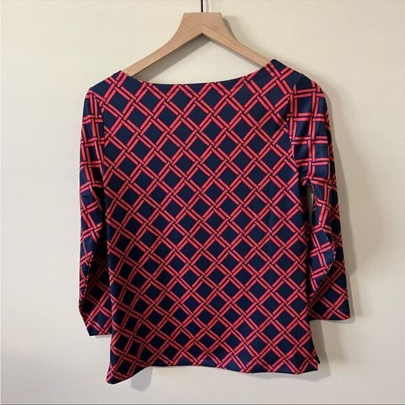 Vineyard Vines Printed Sankaty Boatneck Simple Tee Deep Bay Geo - Picture 3 of 16